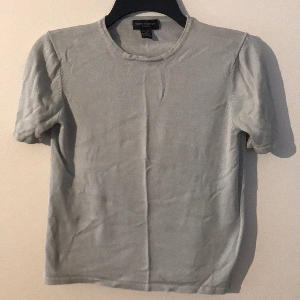 Gray silk top